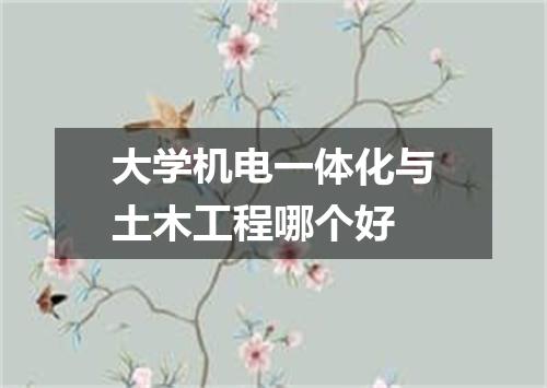 大学机电一体化与土木工程哪个好