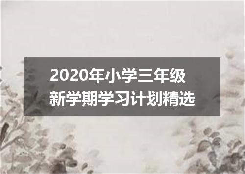 2020年小学三年级新学期学习计划精选
