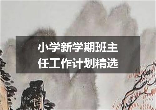 小学新学期班主任工作计划精选