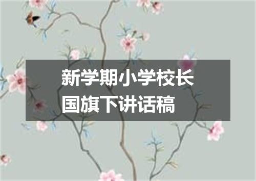 新学期小学校长国旗下讲话稿