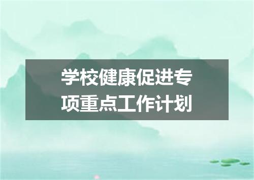 学校健康促进专项重点工作计划