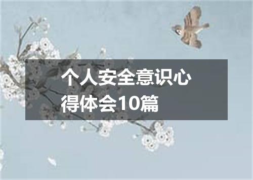 个人安全意识心得体会10篇