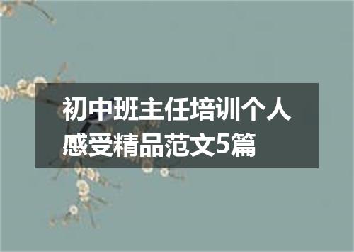 初中班主任培训个人感受精品范文5篇