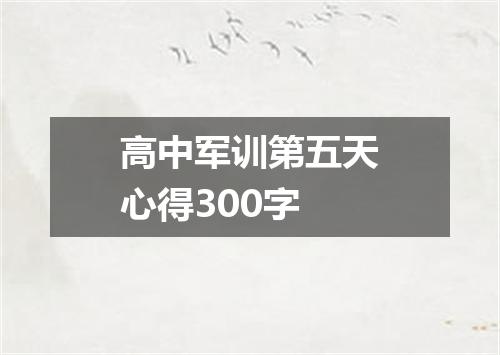高中军训第五天心得300字