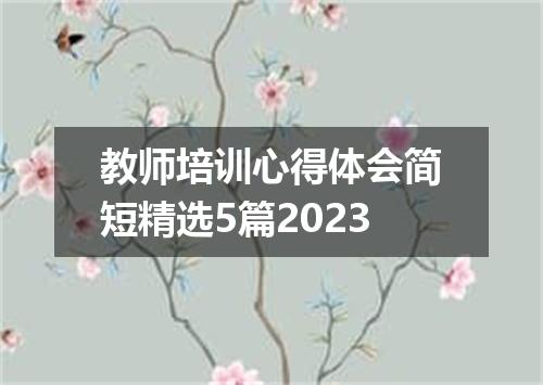 教师培训心得体会简短精选5篇2023