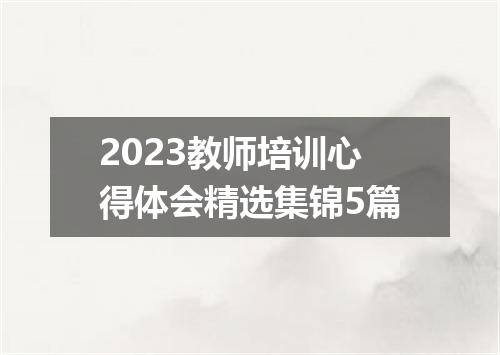 2023教师培训心得体会精选集锦5篇