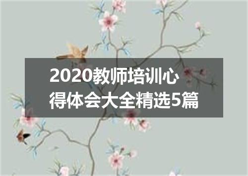 2020教师培训心得体会大全精选5篇