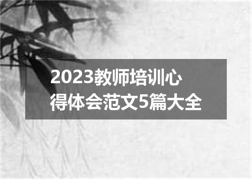 2023教师培训心得体会范文5篇大全