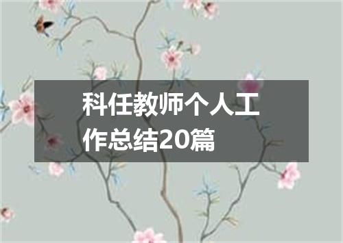 科任教师个人工作总结20篇