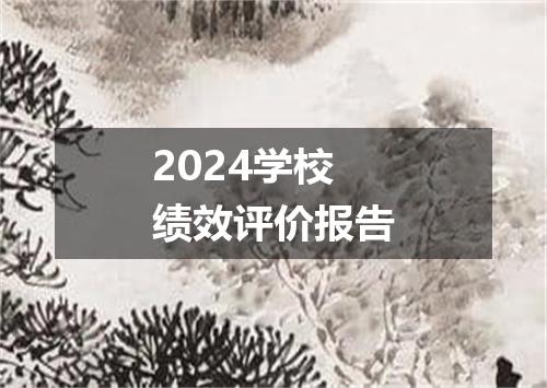 2024学校绩效评价报告