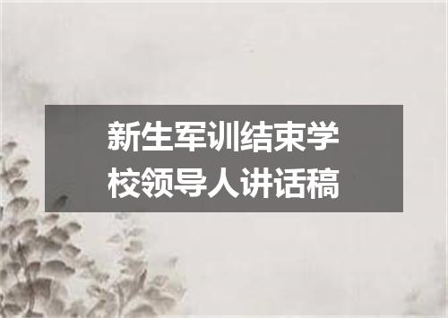 新生军训结束学校领导人讲话稿