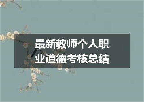 最新教师个人职业道德考核总结