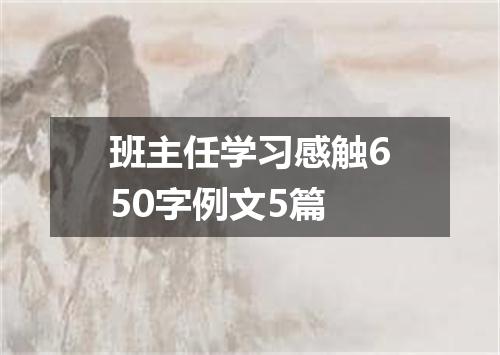 班主任学习感触650字例文5篇