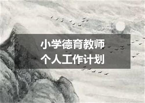 小学德育教师个人工作计划