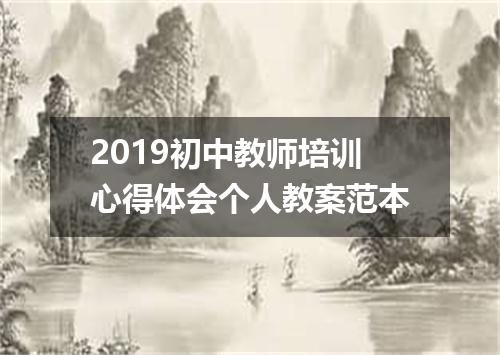 2019初中教师培训心得体会个人教案范本