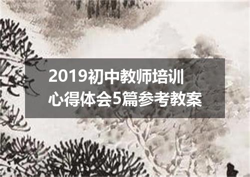 2019初中教师培训心得体会5篇参考教案