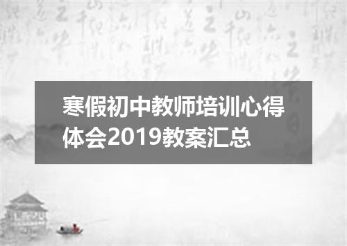 寒假初中教师培训心得体会2019教案汇总