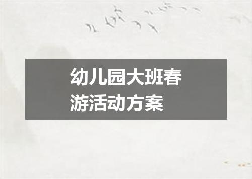 幼儿园大班春游活动方案