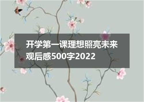 开学第一课理想照亮未来观后感500字2022