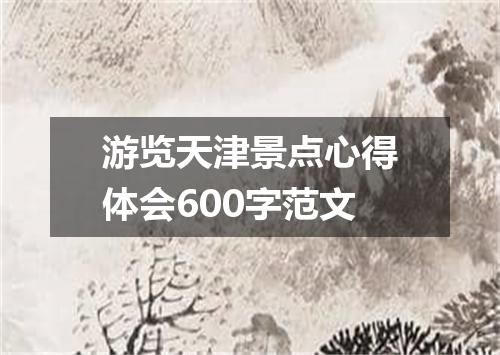 游览天津景点心得体会600字范文