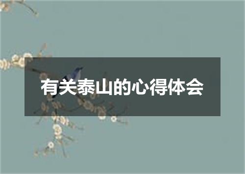 有关泰山的心得体会