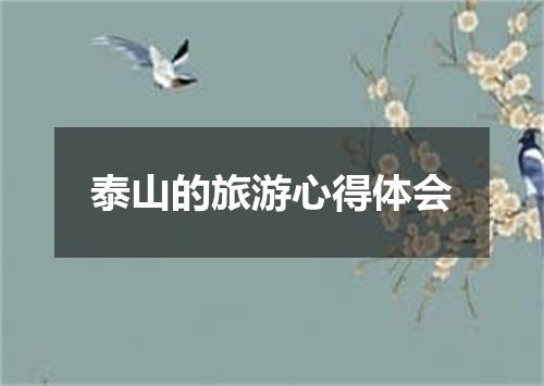 泰山的旅游心得体会