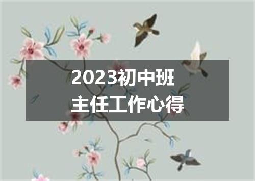 2023初中班主任工作心得