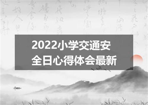 2022小学交通安全日心得体会最新