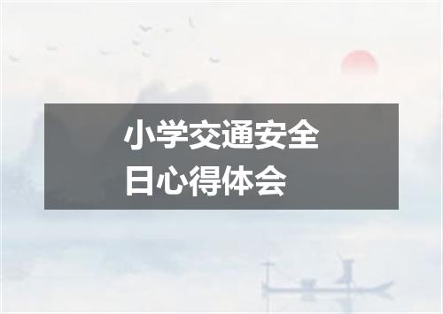 小学交通安全日心得体会