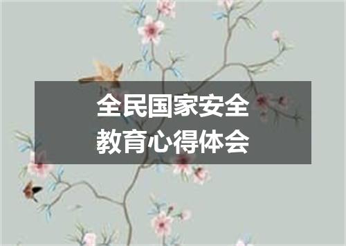 全民国家安全教育心得体会