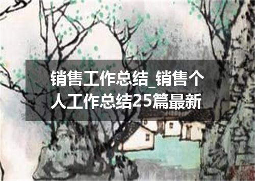 销售工作总结_销售个人工作总结25篇最新