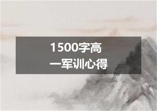 1500字高一军训心得