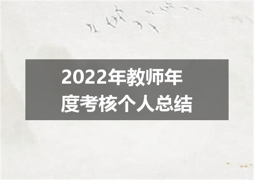 2022年教师年度考核个人总结