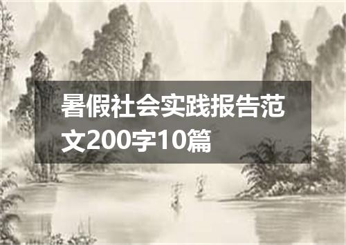 暑假社会实践报告范文200字10篇