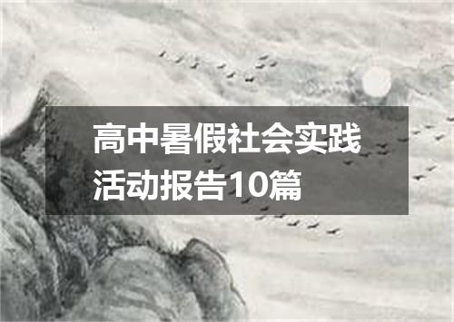 高中暑假社会实践活动报告10篇