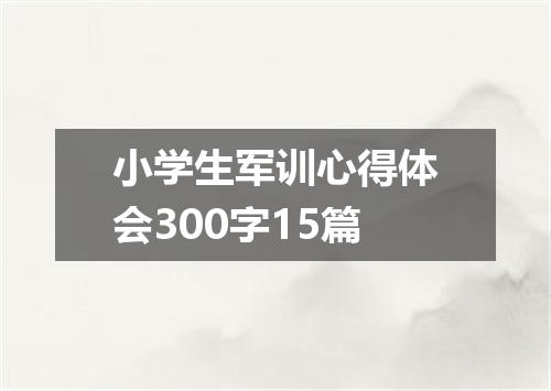 小学生军训心得体会300字15篇