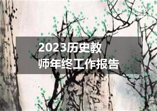 2023历史教师年终工作报告