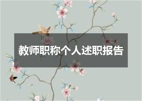 教师职称个人述职报告