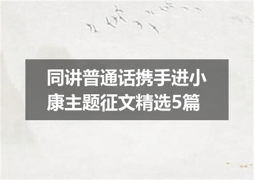 同讲普通话携手进小康主题征文精选5篇