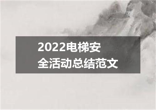 2022电梯安全活动总结范文