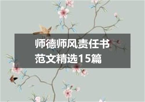 师德师风责任书范文精选15篇