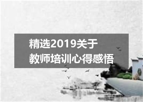精选2019关于教师培训心得感悟