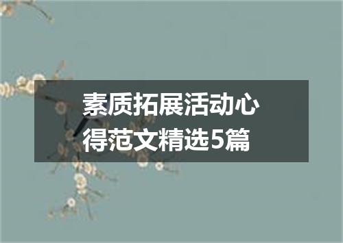 素质拓展活动心得范文精选5篇