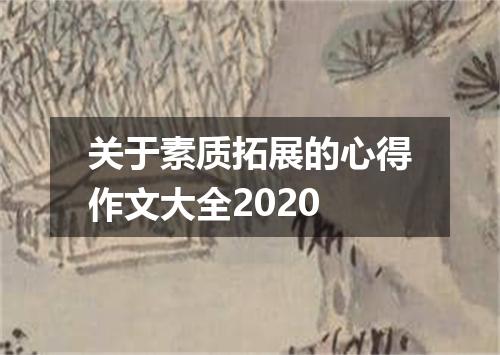 关于素质拓展的心得作文大全2020