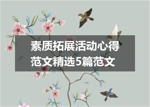 素质拓展活动心得范文精选5篇范文