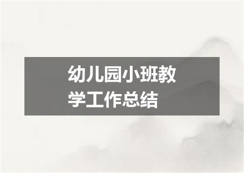 幼儿园小班教学工作总结
