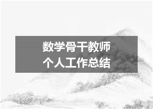 数学骨干教师个人工作总结