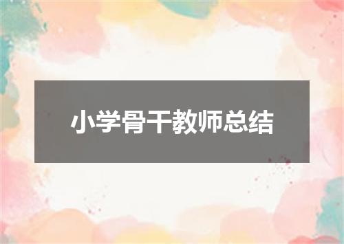 小学骨干教师总结