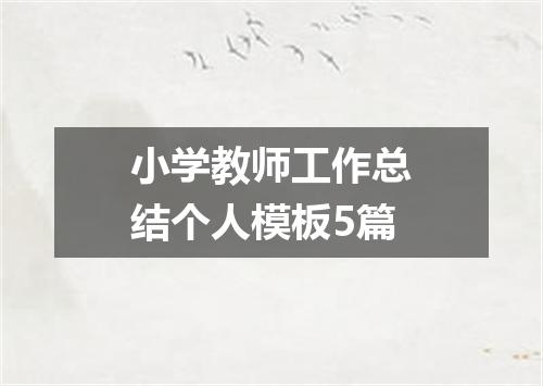 小学教师工作总结个人模板5篇