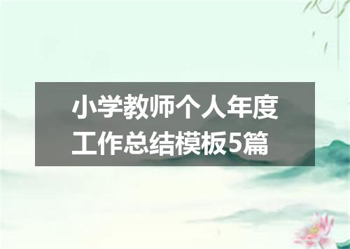 小学教师个人年度工作总结模板5篇